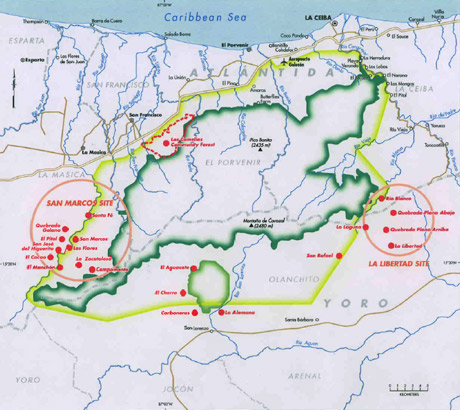 Map of Pico Bonito